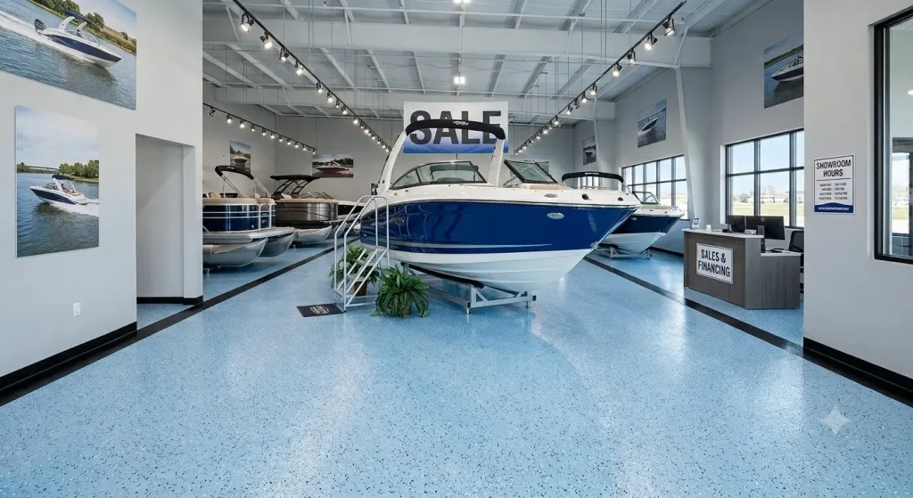 boat sales showroom (AI-generated for illustrative purposes)