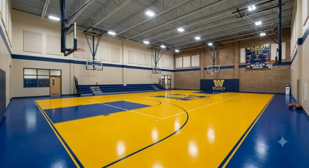 school basketball court